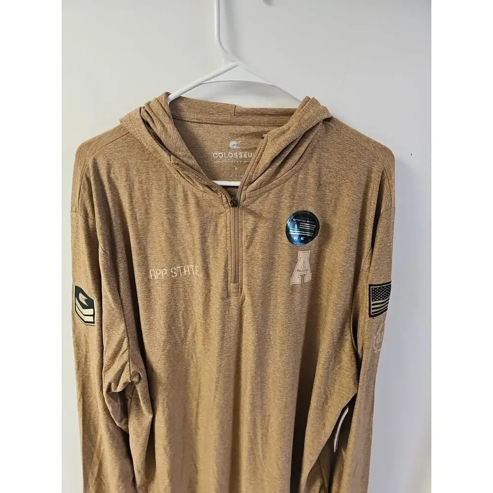 App State Mountaineers 1/4 Zip Pullover Mens L Colosseum Operation Hat Trick - Picture 9 of 13